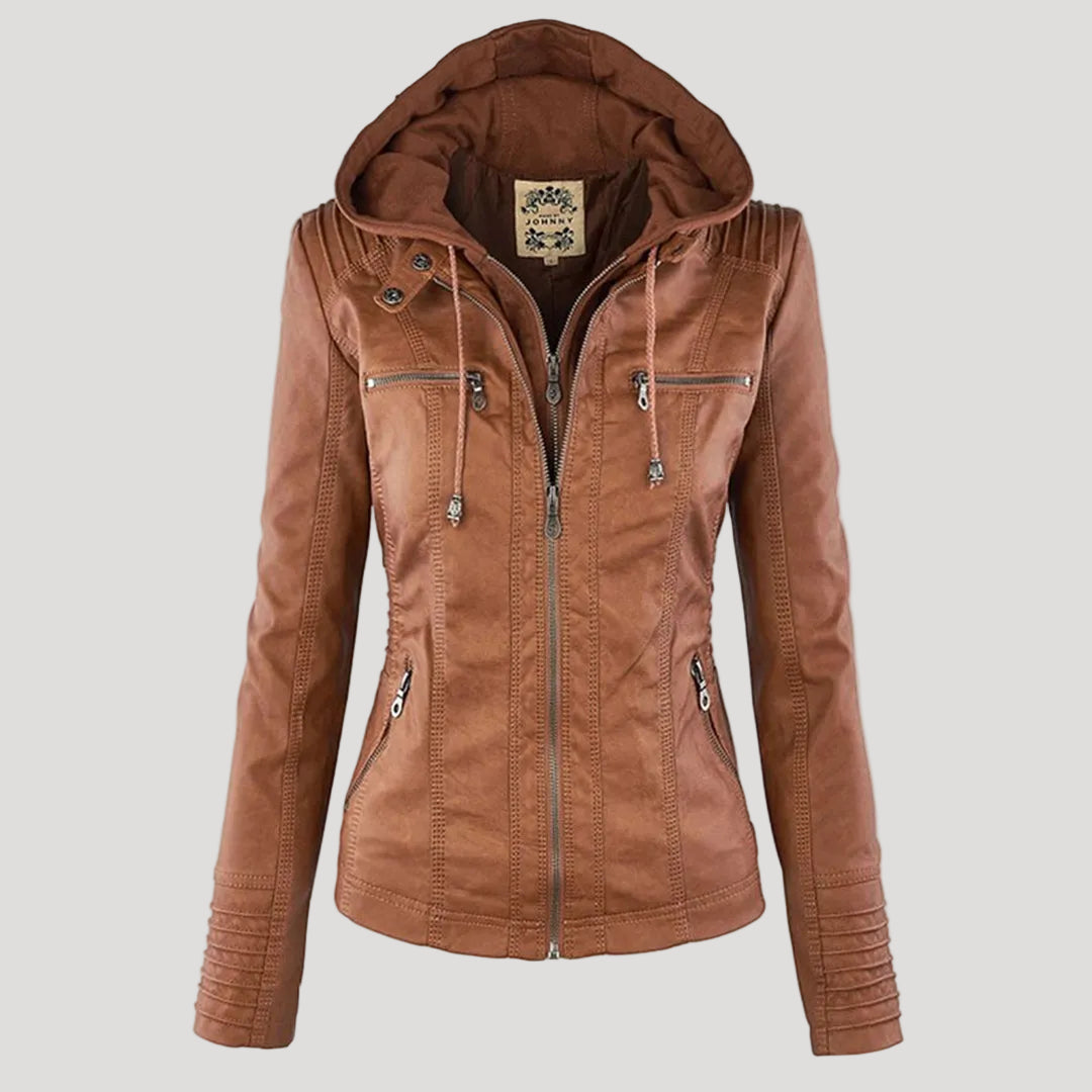 Waterproof Synthetic Leather Coat | Women's Jacket