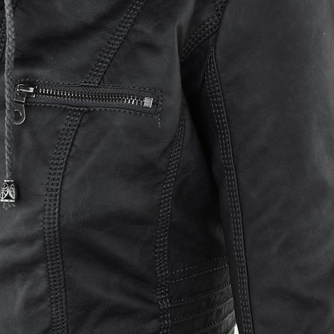 Waterproof Synthetic Leather Coat | Women's Jacket