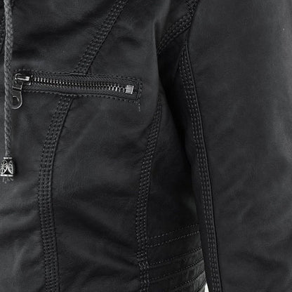 Waterproof Synthetic Leather Coat | Women's Jacket
