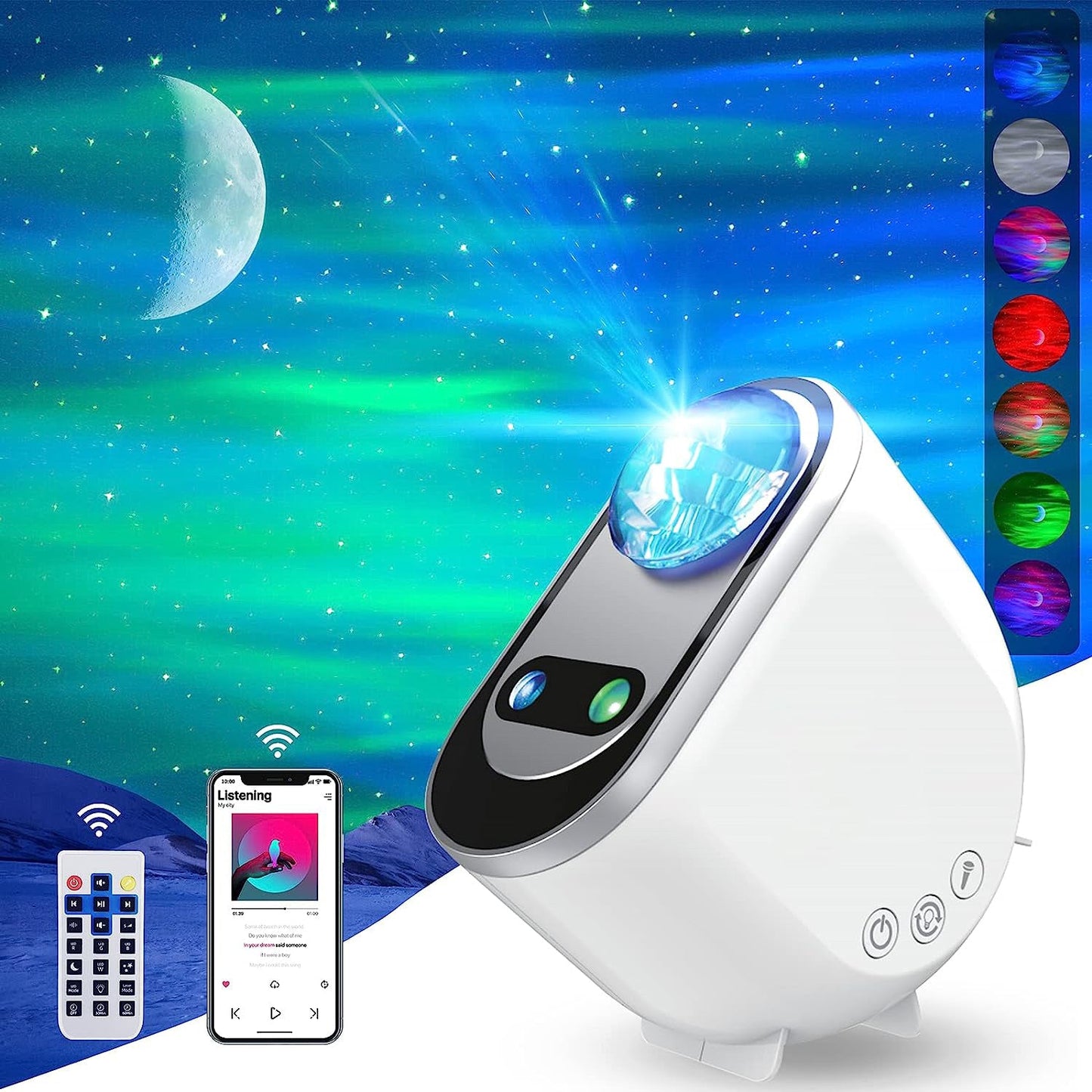 Colorful Night Light Projector – Beautiful Aurora Display