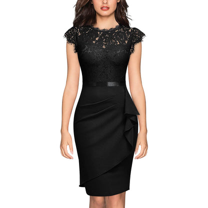 Elegant Women's Formal Short Sleeve Party Dress