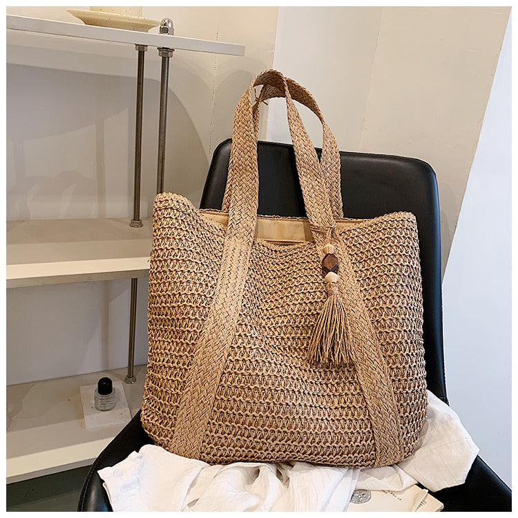 Natural Woven Tote Bag for Women - Luxivelle
