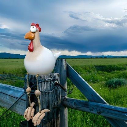 Colorful Large Rooster Yard Statue