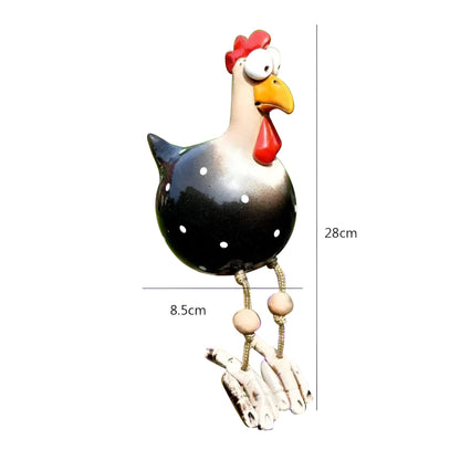 Colorful Large Rooster Yard Statue