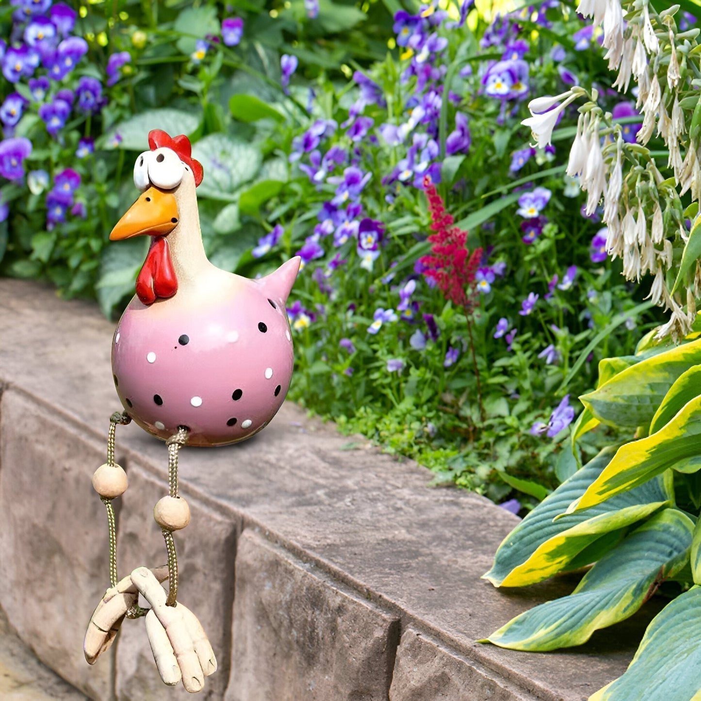 Colorful Large Rooster Yard Statue