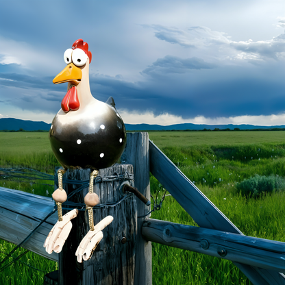 Colorful Large Rooster Yard Statue