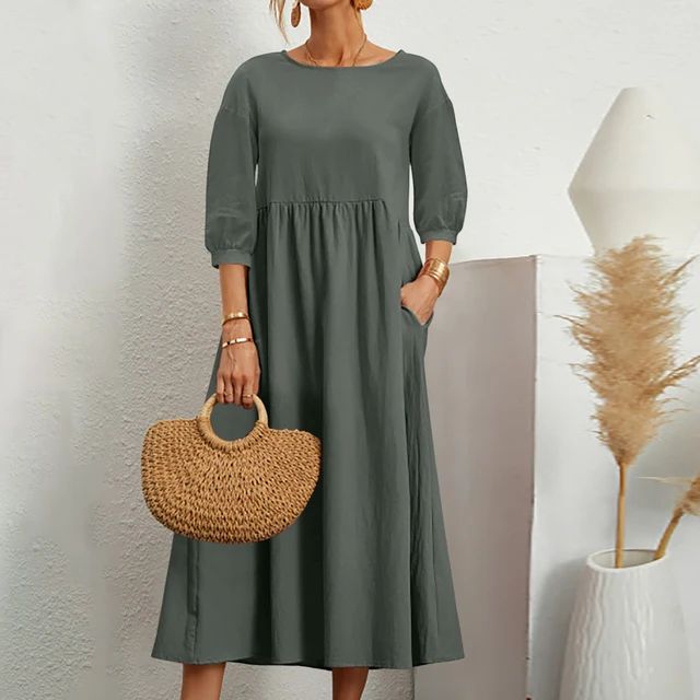 Classic Cream Colored Knee Length Dress - Luxivelle