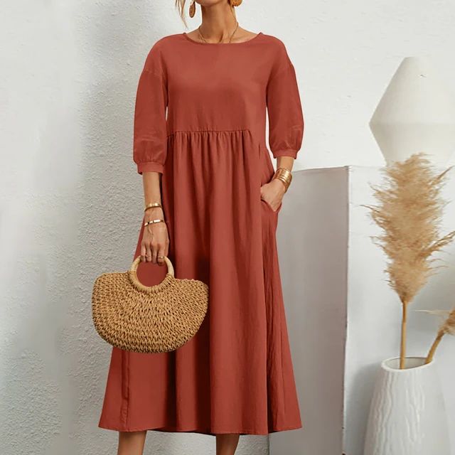 Classic Cream Colored Knee Length Dress