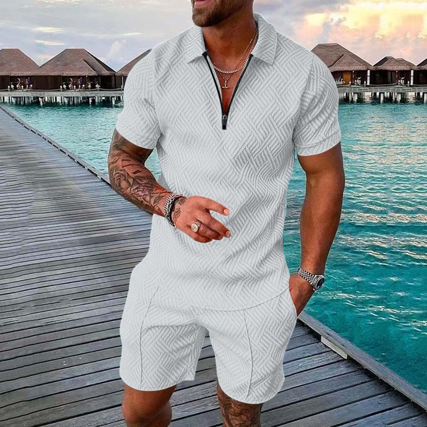 Alfred | Zipper polo shirt and shorts