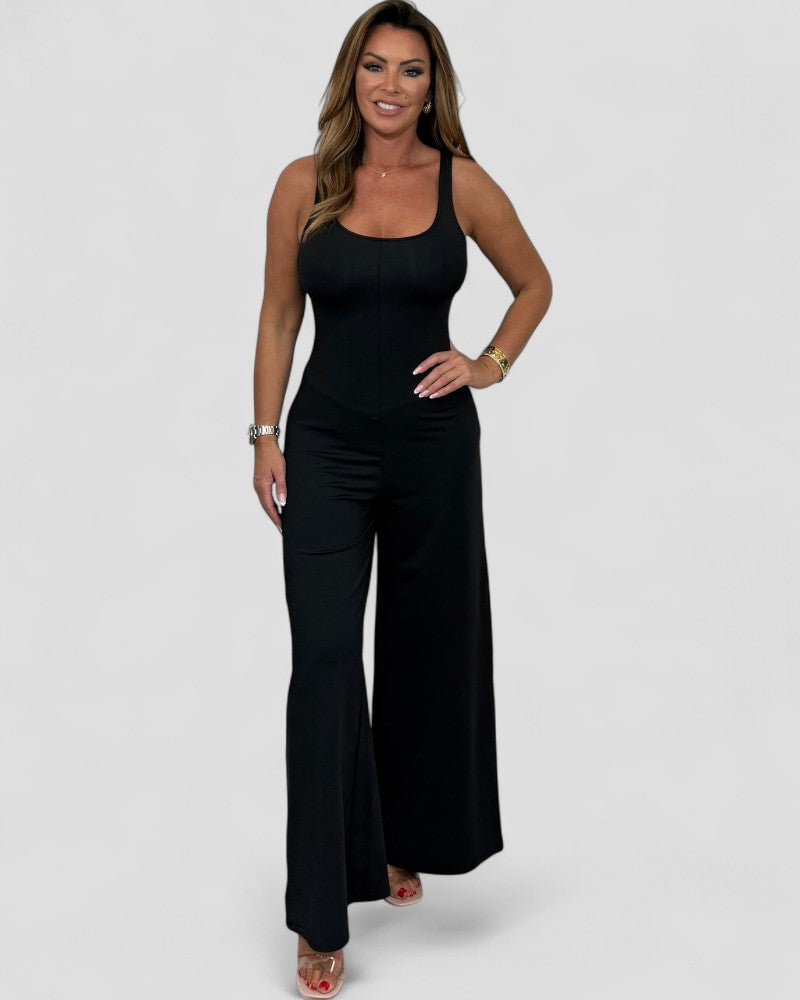 Wide Leg Sleeveless Stretch Jumpsuit for Women 0