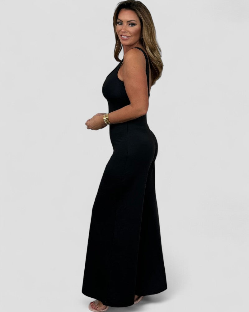 Wide Leg Sleeveless Stretch Jumpsuit for Women 1