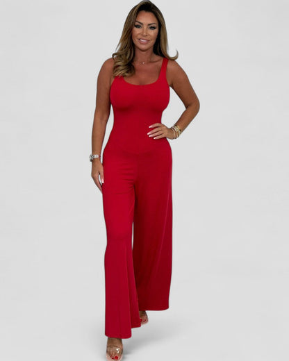 Wide Leg Sleeveless Stretch Jumpsuit for Women 2