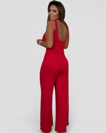 Wide Leg Sleeveless Stretch Jumpsuit for Women 3