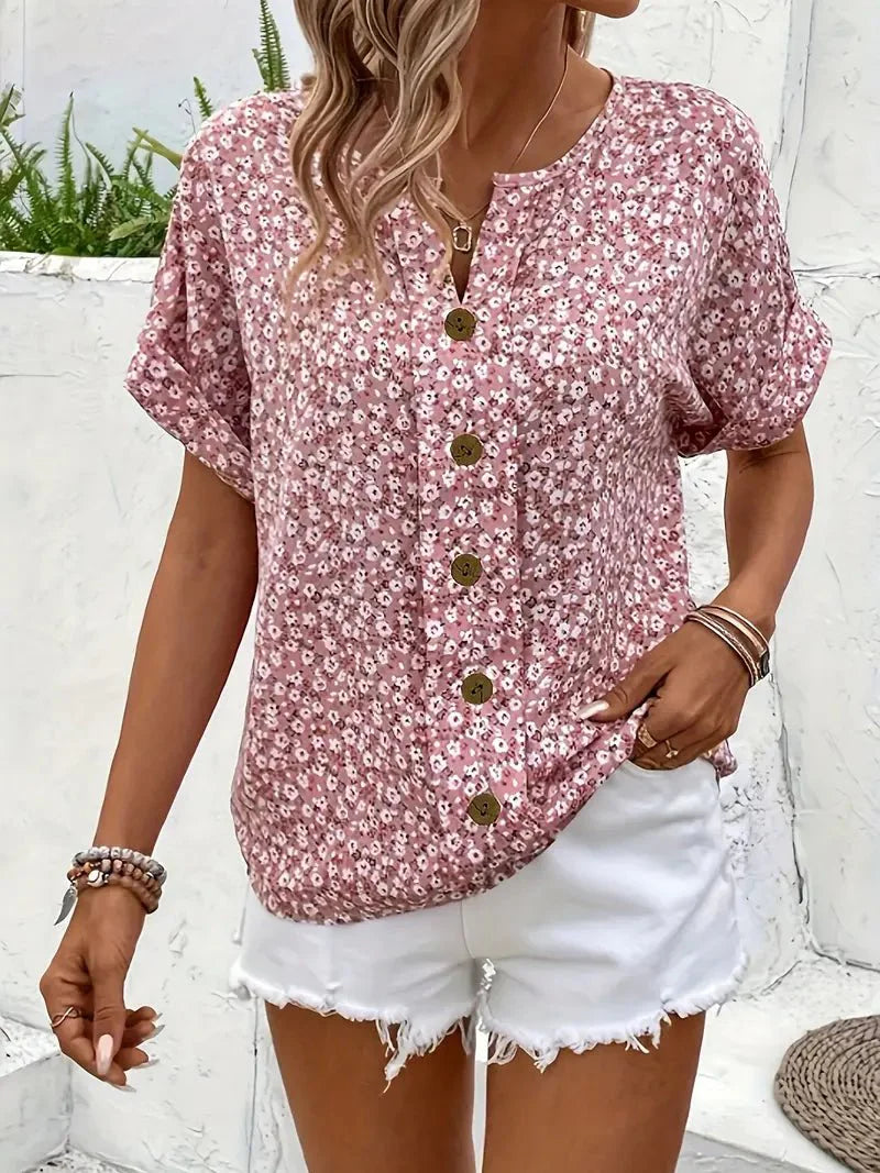 Pretty Floral V-Neck Blouse