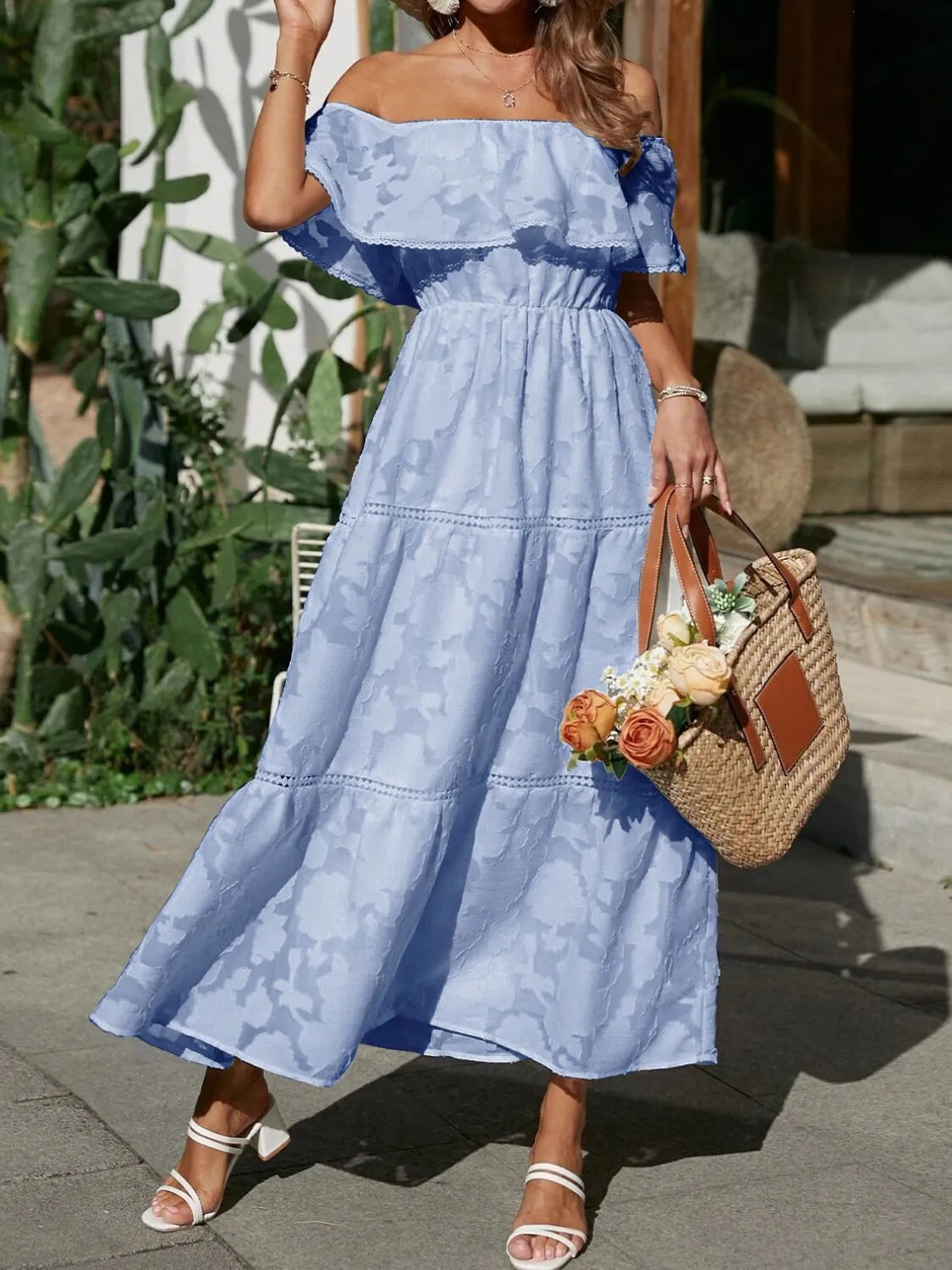 Chic Cold Shoulder Summer Wedding Guest Dress