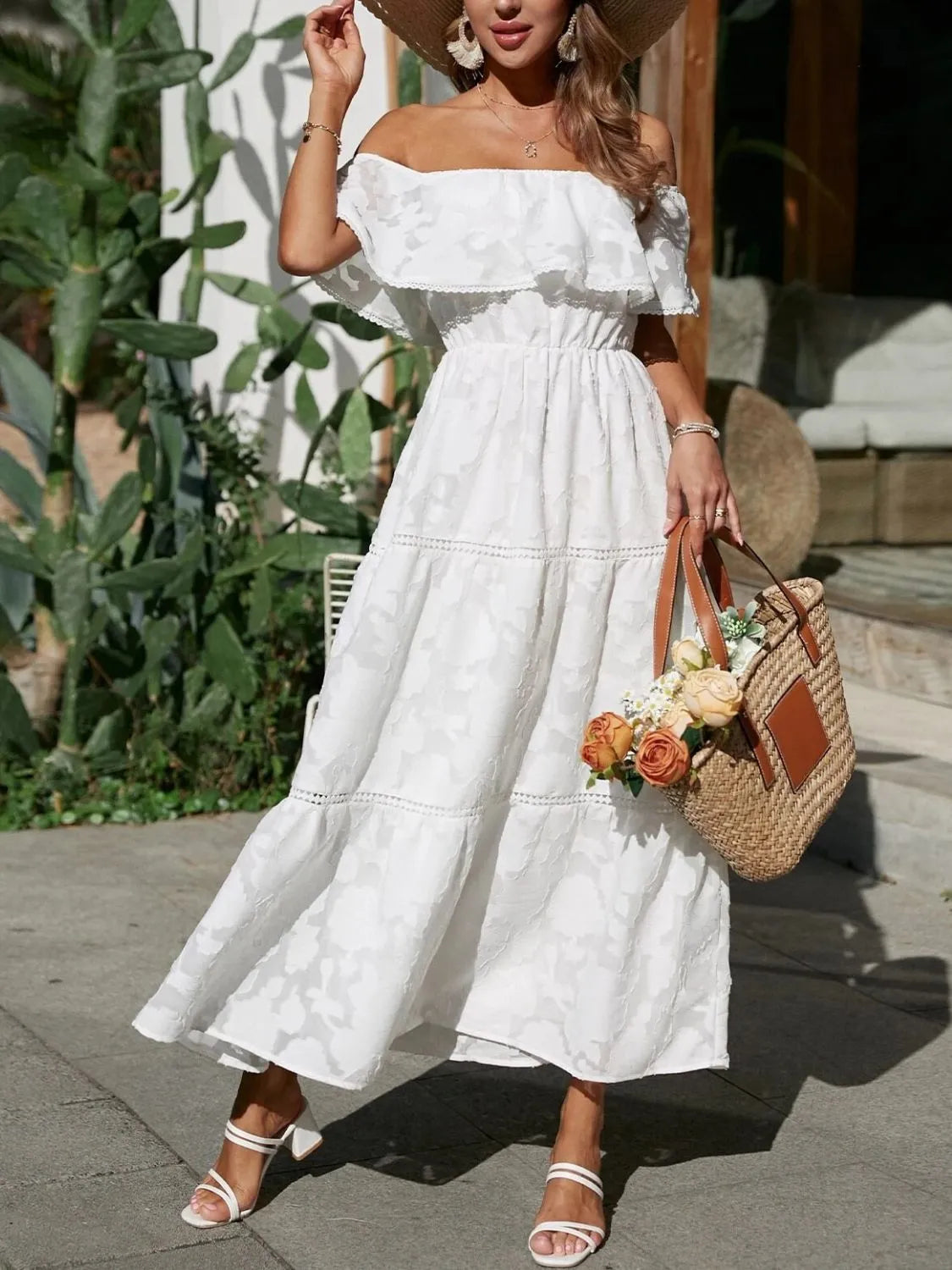 Chic Cold Shoulder Summer Wedding Guest Dress - Luxivelle