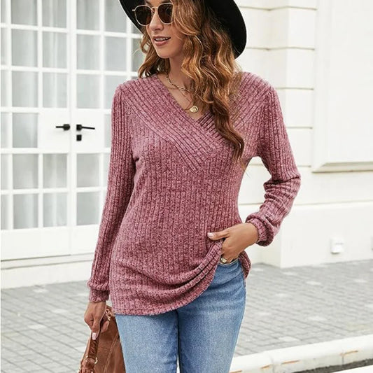 Comfortable Crew Neck Sweater Top - Luxivelle