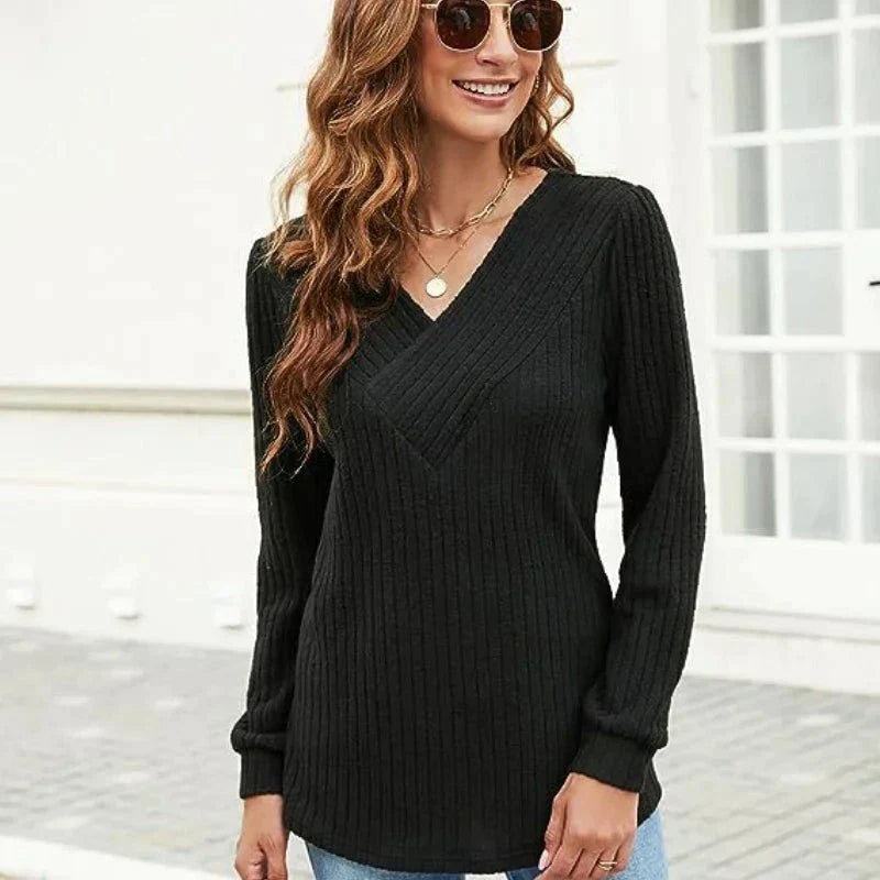 Comfortable Crew Neck Sweater Top