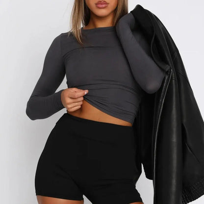 Ladies' Fit Crew Neck Long Sleeve Shirt