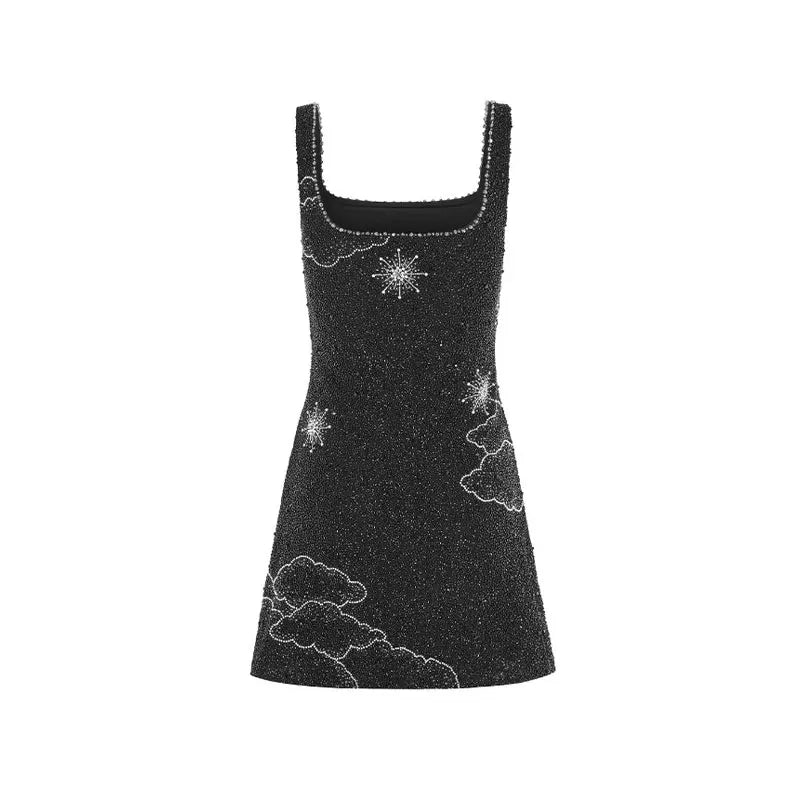 Little Black Sequin Party Dress