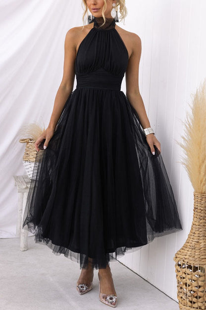 Ladies Formal Halter Neck Wedding Guest Dress