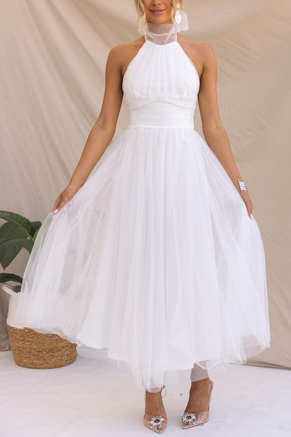 Ladies Formal Halter Neck Wedding Guest Dress