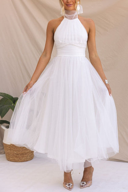 Ladies Formal Halter Neck Wedding Guest Dress