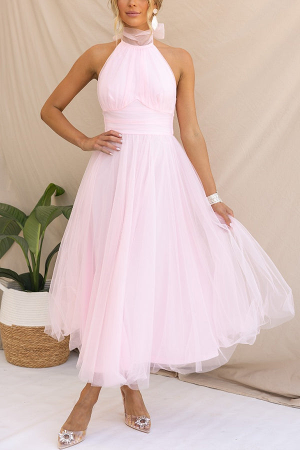 Ladies Formal Halter Neck Wedding Guest Dress