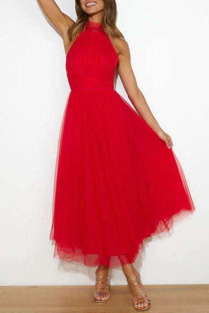 Ladies Formal Halter Neck Wedding Guest Dress