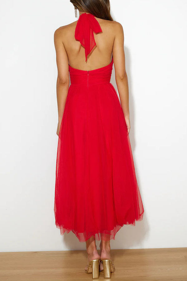 Ladies Formal Halter Neck Wedding Guest Dress