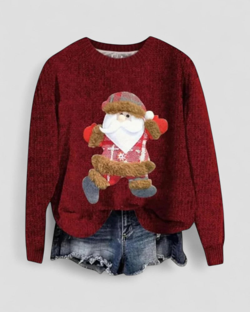 Women Long Sleeve Christmas Santa Knit Sweater 0