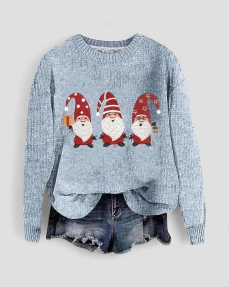 Women Long Sleeve Christmas Santa Knit Sweater 2