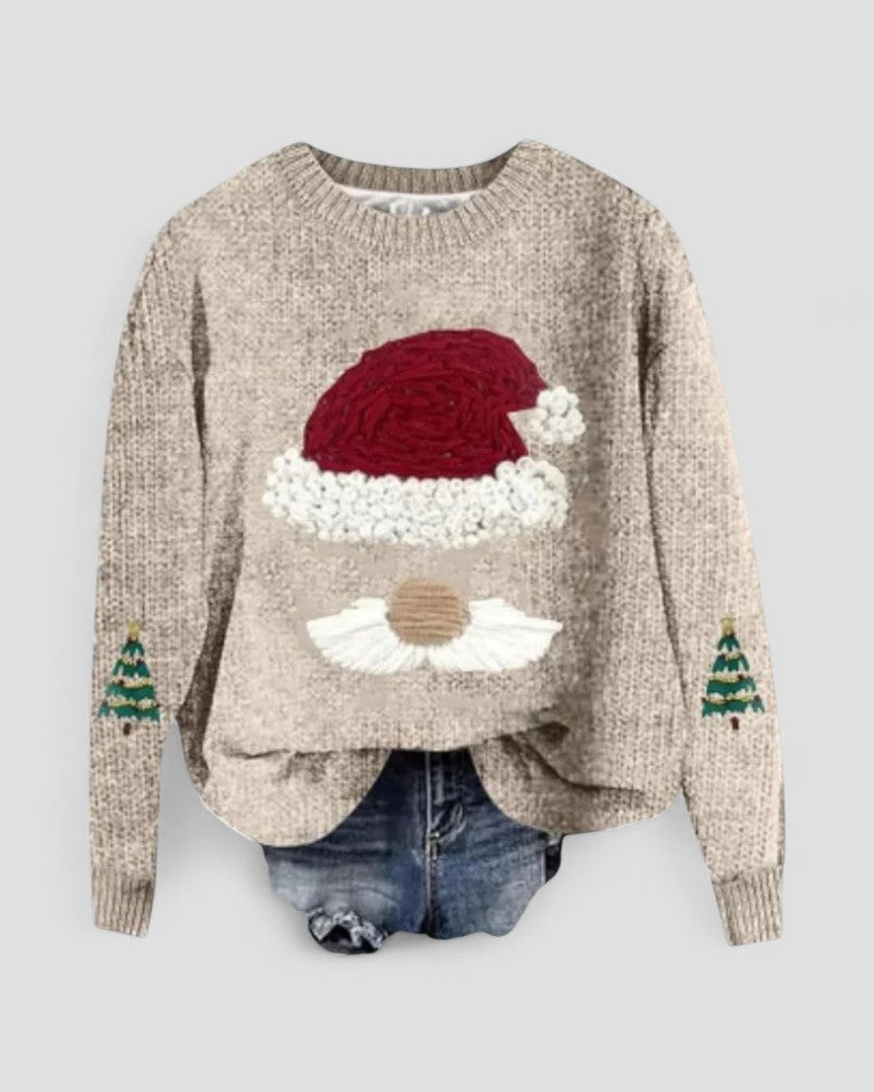 Women Long Sleeve Christmas Santa Knit Sweater 3