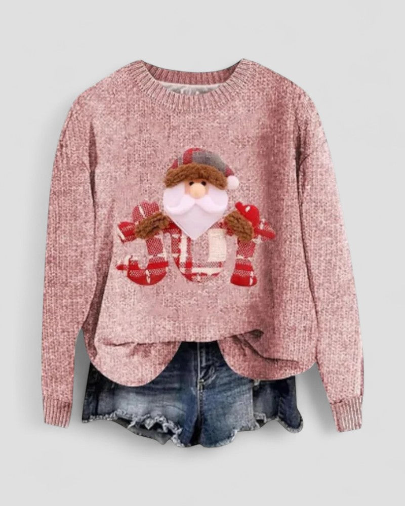 Women Long Sleeve Christmas Santa Knit Sweater 4