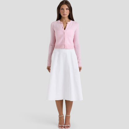 Women's Cropped Knit Cardigan Soft Knitwear Spring Style 1