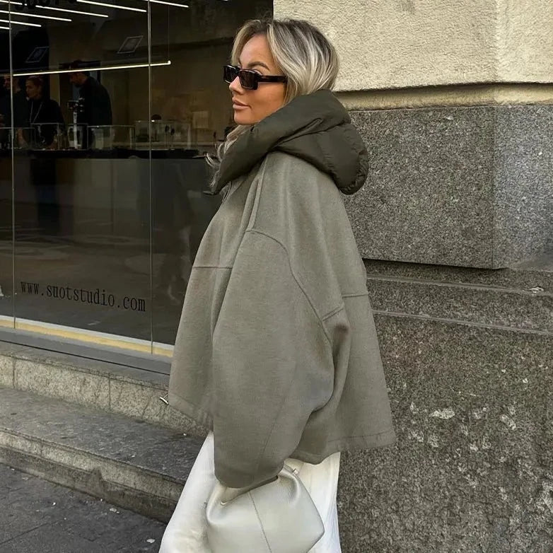 Relaxed Fit Women's Hoodie Coat - Luxivelle