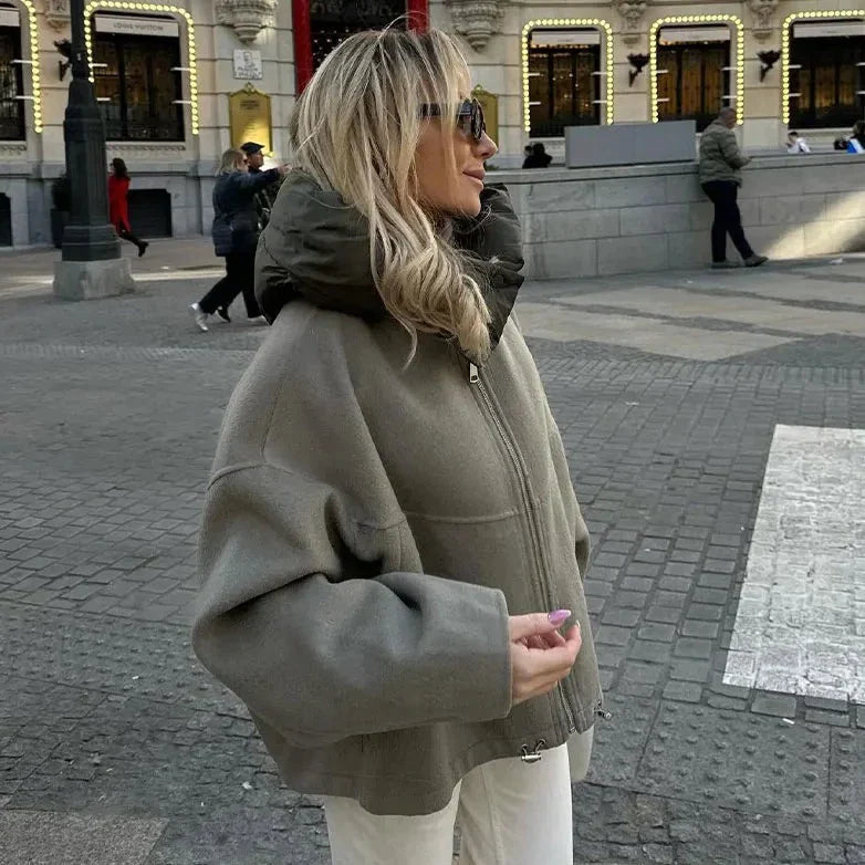 Relaxed Fit Women's Hoodie Coat