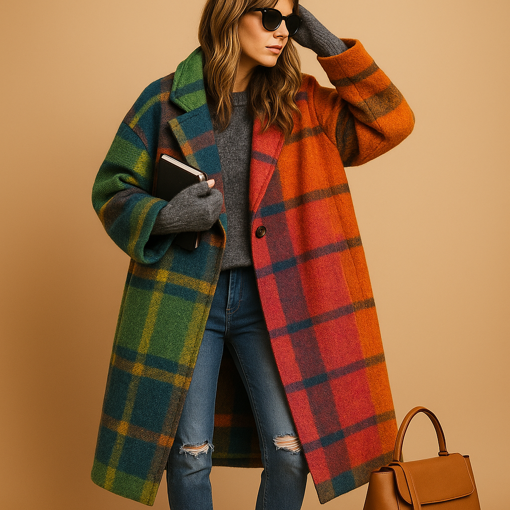 Warm Women's Fall Coat with Pockets - Luxivelle