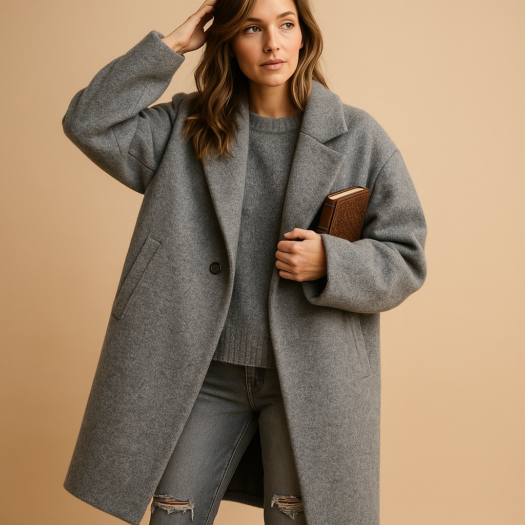 Warm Women's Fall Coat with Pockets