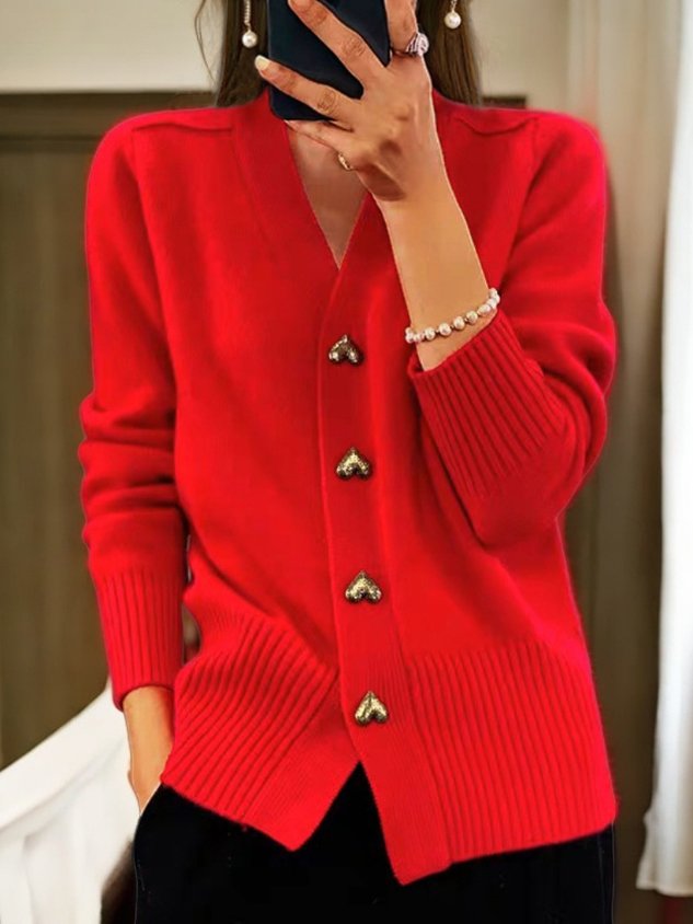 Women’s Long Cardigan – Soft Fabric, Timeless V-Neck Design 10