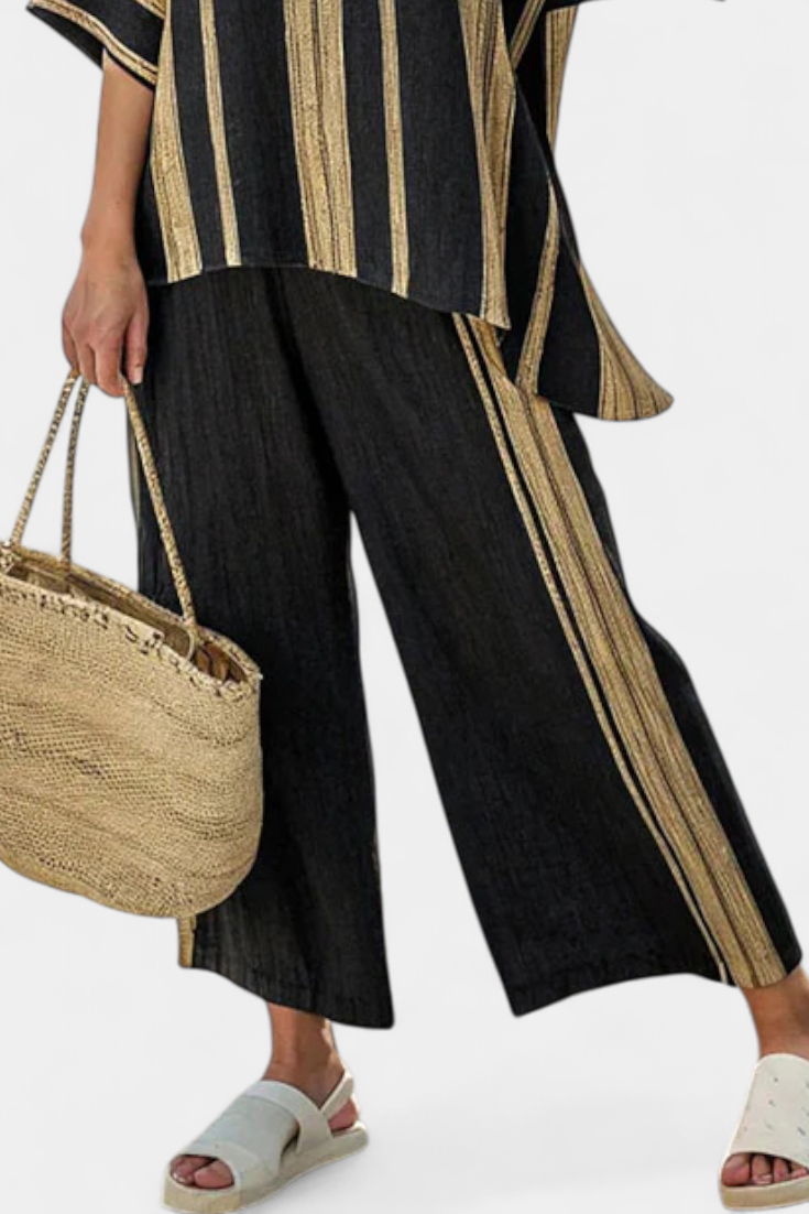 Women's Loungewear Set | Oversized Striped Two Piece Set 2