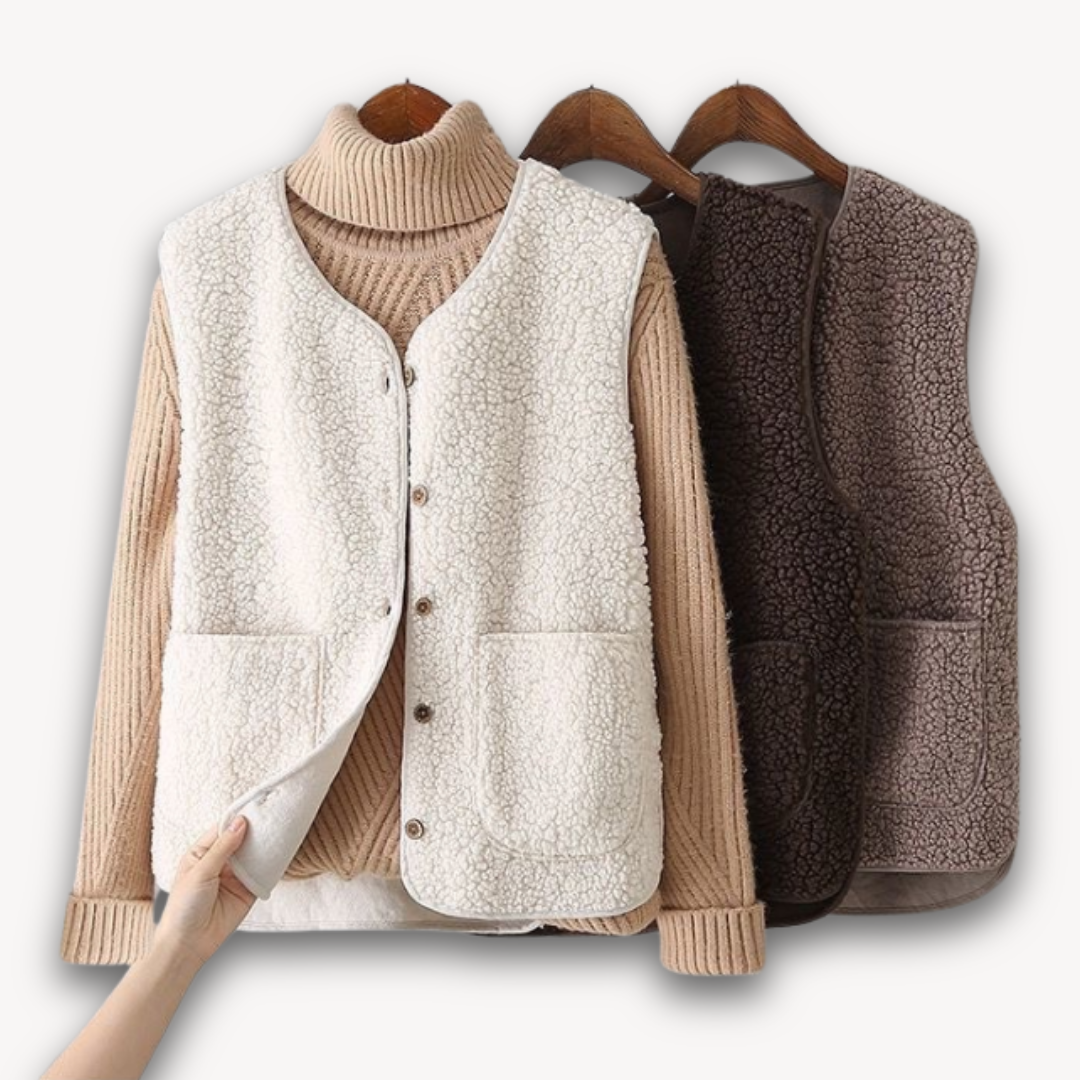 Women's Sherpa Fleece Vest - Soft Plush Sleeveless Jacket with Pockets - Casual Winter Wear 6
