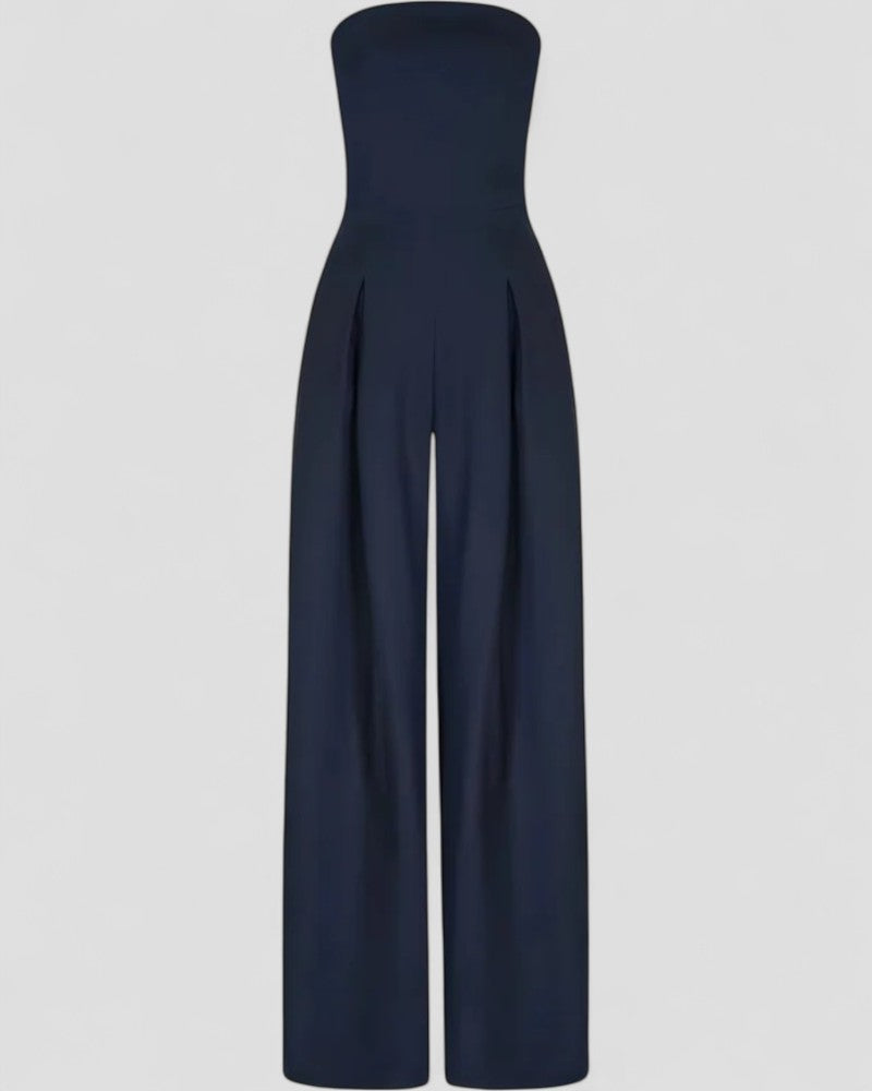 Women’s Strapless Wide Leg Jumpsuit with Pockets 1