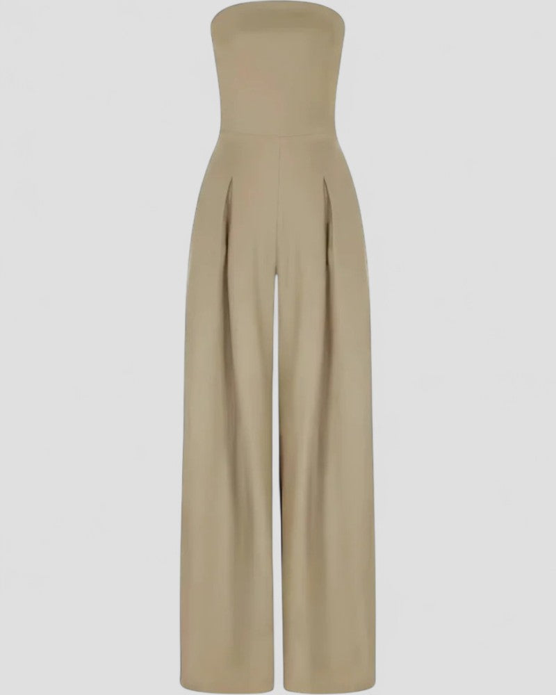 Women’s Strapless Wide Leg Jumpsuit with Pockets 5