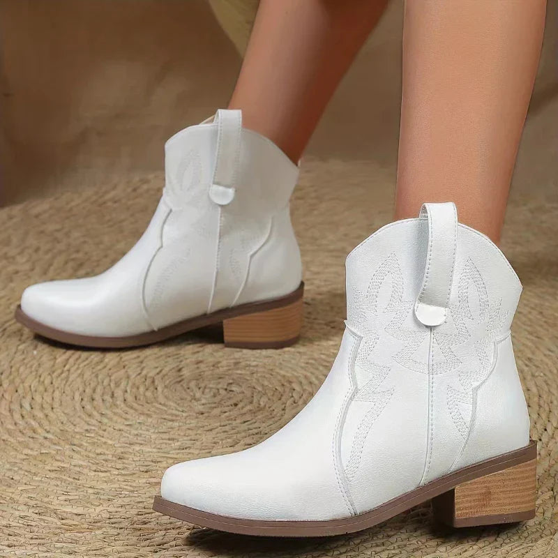 Fashionable Western Ankle Boots