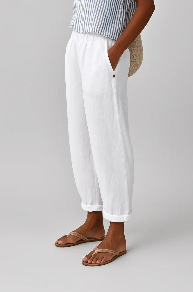 Lightweight Summer Pants for Women - Comfortable White Linen Trousers