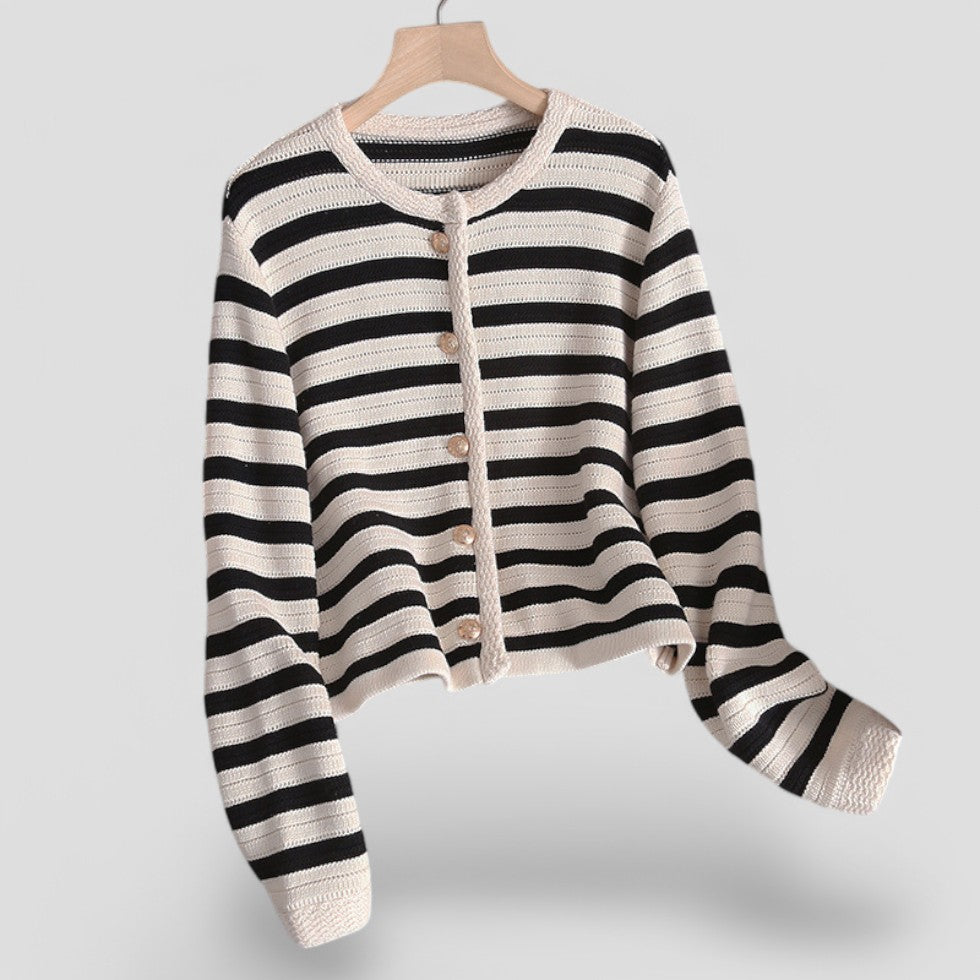 Women's striped cardigan with buttons 1