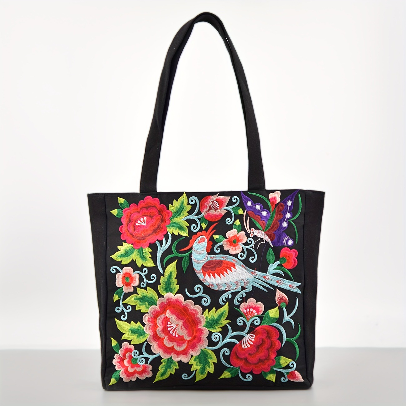 Large Summer Tote Bag Floral Design