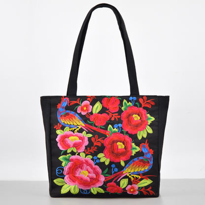 Large Summer Tote Bag Floral Design