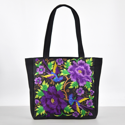 Large Summer Tote Bag Floral Design